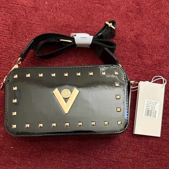 Valentino Orlandi Glossy Black and Gold Studded Crossbody - Picture 4 of 7